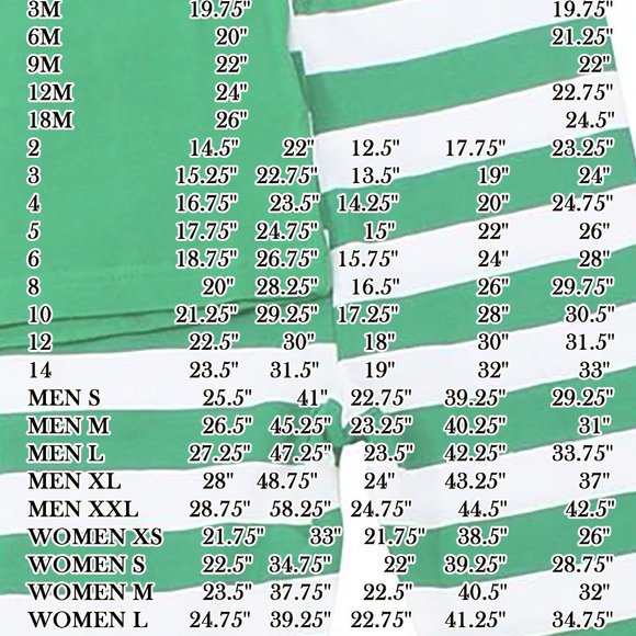 Matching Green White Striped Winter Christmas Family Pajamas PJs Men Women Kids - Picture 15 of 16